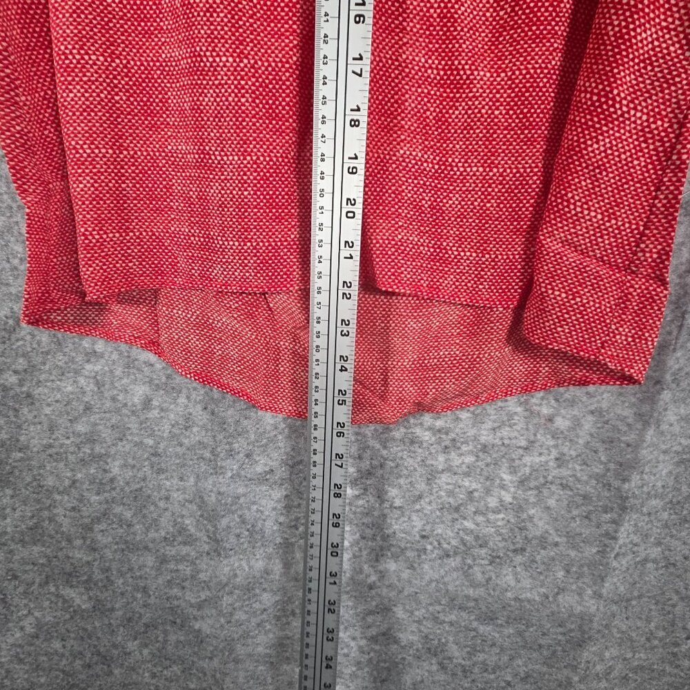 Joie Red & White Print Sleeveless 100% Silk Blouse With Split V-Neck Collar - Picture 4 of 8